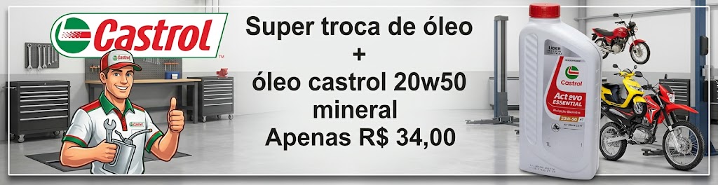 Super troca de óleo + óleo Castrol 20W50 mineral - Apenas R$ 34,00